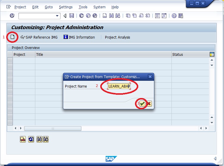 SAP Create project