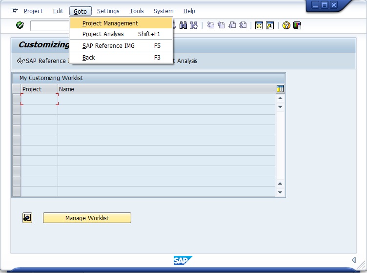 SAP SPRO Transaction