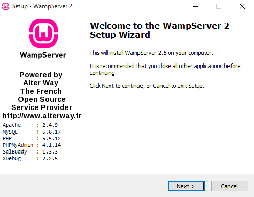 Wamp Server - Wizard